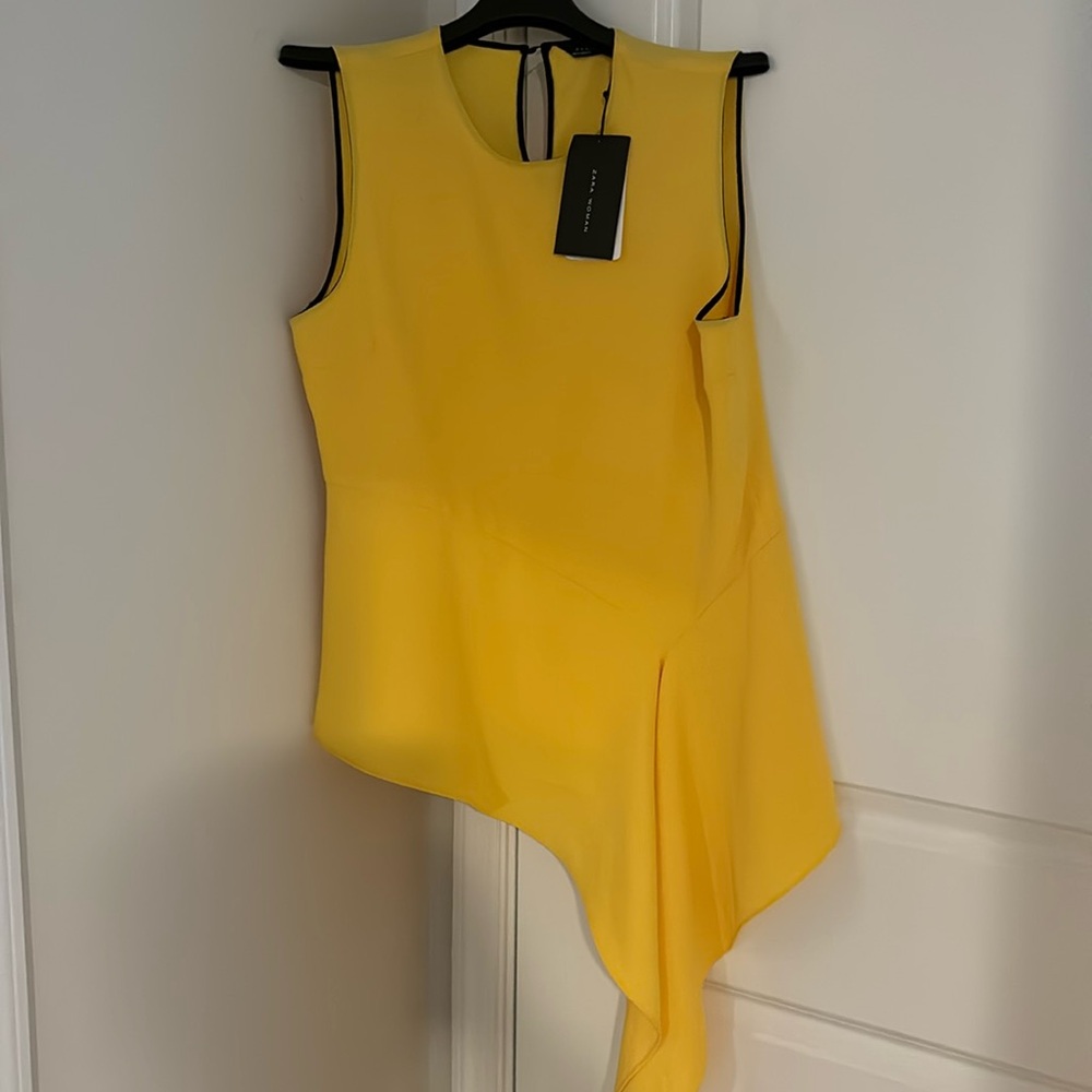 Yellow asymmetrical blouse